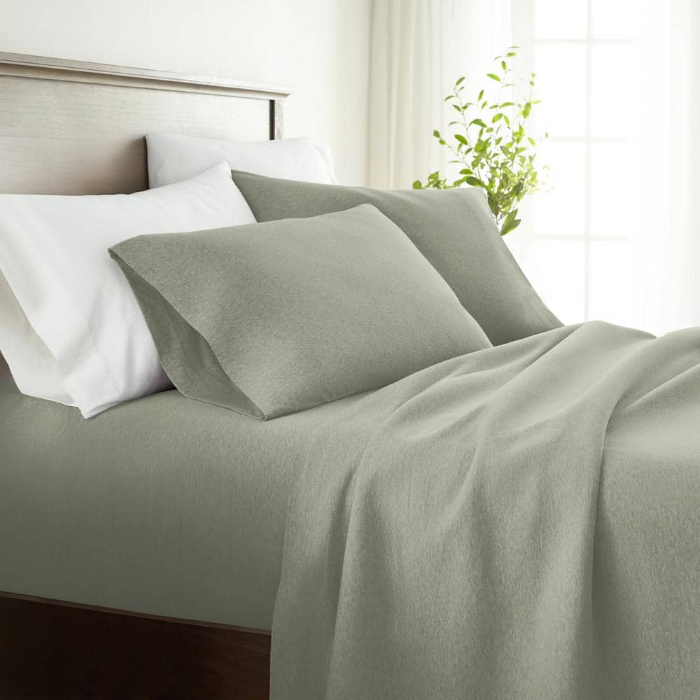 Sage Twin Cotton Jersey Knit Sheet Set