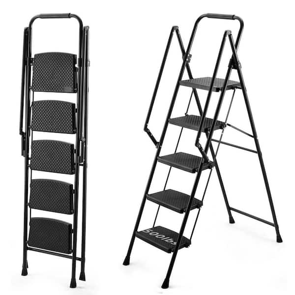 5 ft. Steel Folding Step Ladder (9 ft. Reach Height) with 500 lb. Load Capacity Type IAA Duty Rating