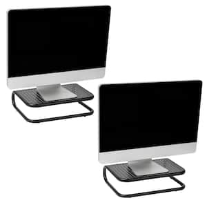 14.25 in. L x 11 in. W x 4.25 in. H Monitor Stand Ventilated Laptop Riser Desktop Organizers Black (2-Pack)