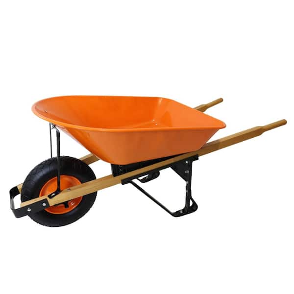 Avex 5 cu. ft. 300 lbs. Capacity Steel Tray Wheel Barrows Garden Cart with 15" Tire