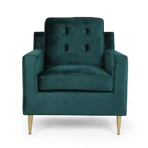 Hanlon Teal Velvet Tufted Club Chair