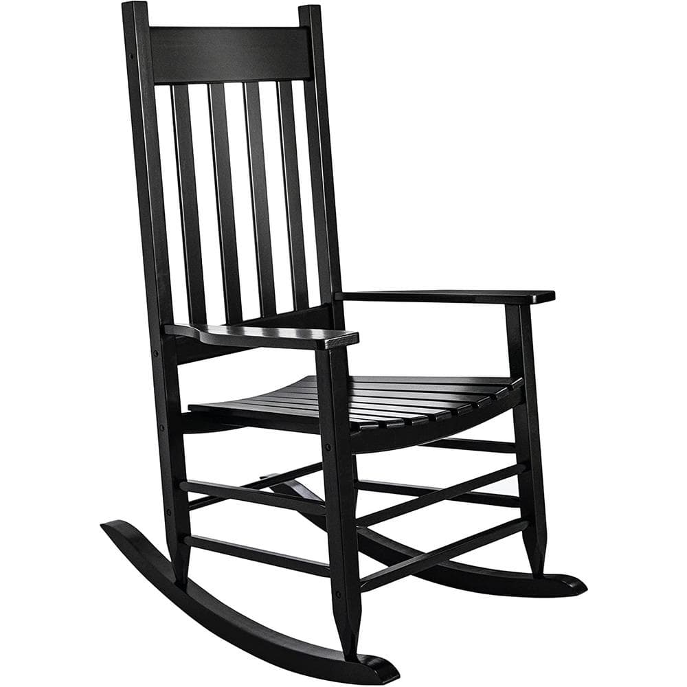 HOMESTEAD Black Natural Wood Patio Indoor/Outdoor Rocking Chair 410-010 ...