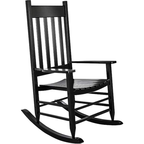 small black outdoor rocking chair