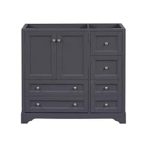 36 in. Bath Vanity Cabinet without Top in Blue Gray Unassembled