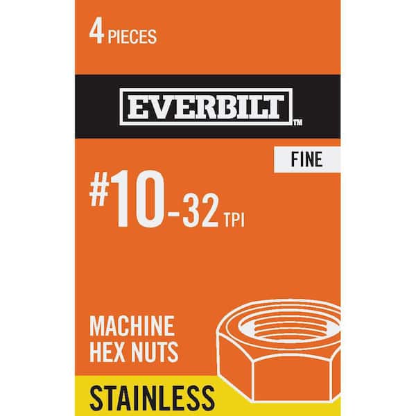 Everbilt #10-32 Stainless Steel Machine Screw Nut (4-Pack)