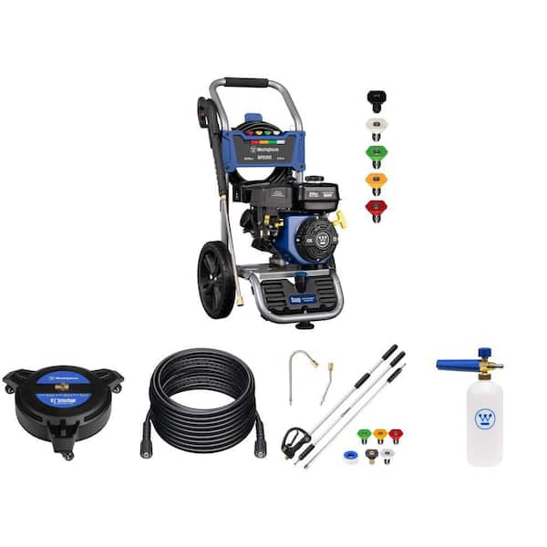 3400 PSI 2.6 GPM Gas Pressure Washer with Soap Tank, 5 Tips, 10.5 ft. Wand, 50 ft. Hose and 16.5 in. Surface Cleaner