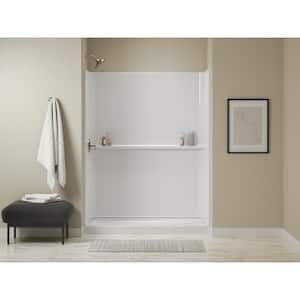 Traverse 60 in. x 30 in. x 72.25 in. Single Threshold Left-Hand Shower Base with Shower Walls in White
