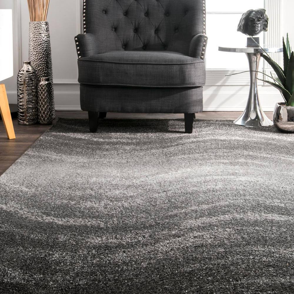 Julene Charcoal Gray 3' x 5' Synthetic Area Rug