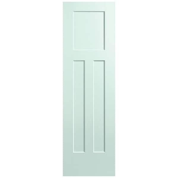 Masonite 24 in. x 80 in. 3-Panel Winslow Single Bore Hollow Core Sea Glass Molded Composite Interior Door Slab