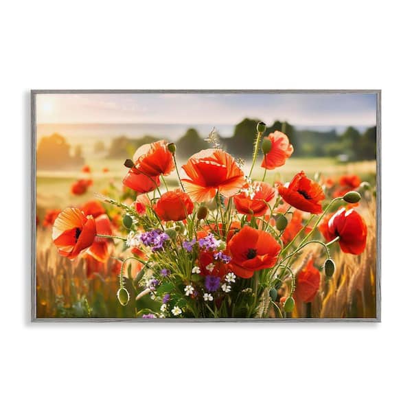 Stupell Industries Bright Sunlit Spring Meadow by Alina Georgescu Gray Framed Nature Giclee Art Print 20 in. x 30 in.