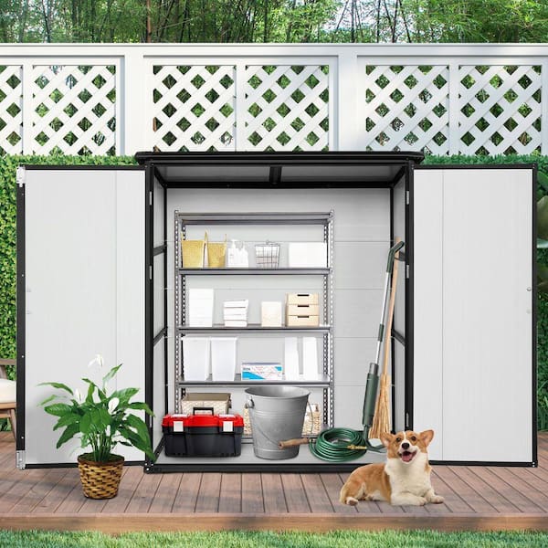 5 ft. W x 3 ft. D Plastic Outdoor Waterproof Storage Shed with