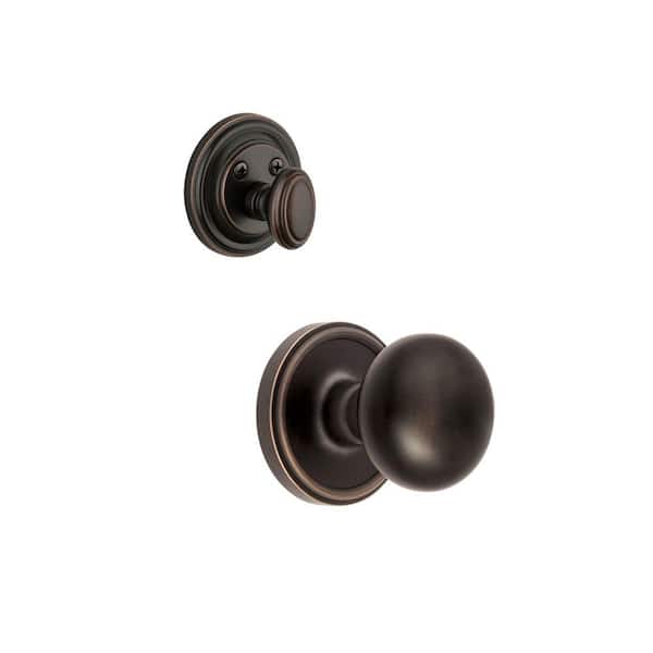 Grandeur Georgetown Single Cylinder Timeless Bronze Combo Pack Keyed Alike with Fifth Avenue Knob and Matching Deadbolt