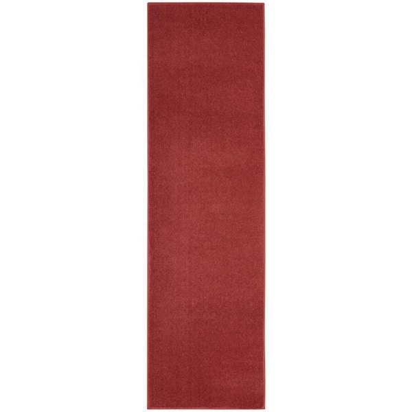 Brick Red 2 ft. x 10 ft. Woven Polypropylene Indoor/Outdoor Area Rug