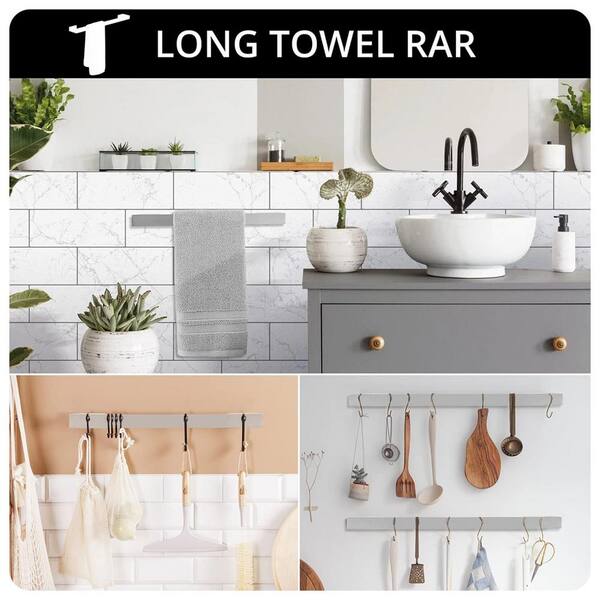Towel Hooks for Bathrooms, Brushed Nickel Towel Hook for Kitchen