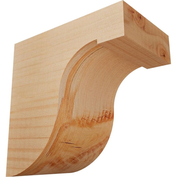 Ekena Millwork 3-1/2 in. x 6 in. x 6 in. Douglas Fir Del Monte Smooth Corbel