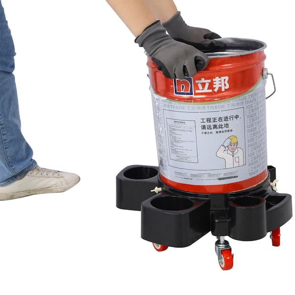 Tidoin 15 in. W 50 lbs. Load Capacity Rolling Bucket Dolly with 5 Rolling  Swivel Casters for 5 Gal. Bucket GH-YDW4-459 - The Home Depot