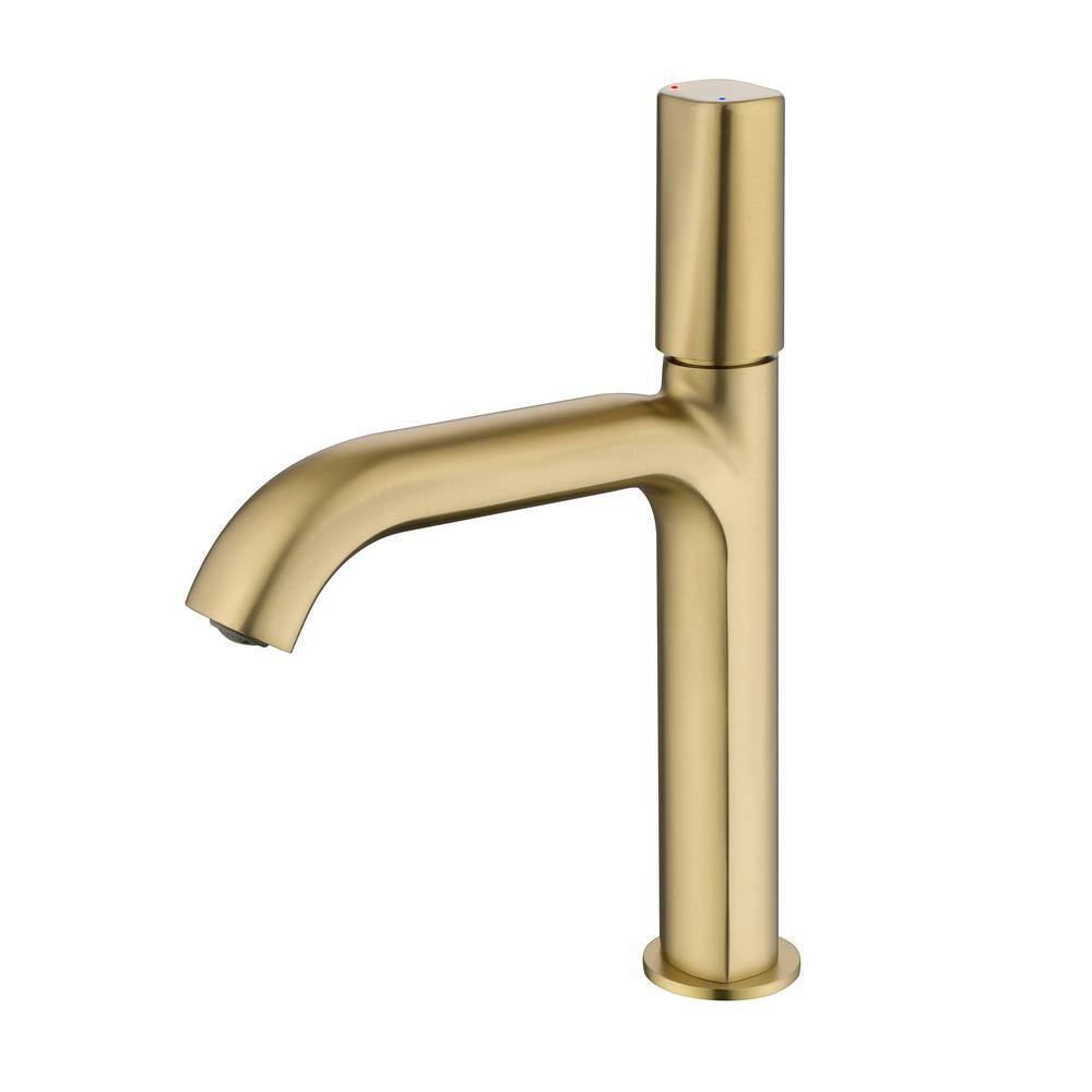 Brushed Gold Brass Single Handle Bathroom Faucet