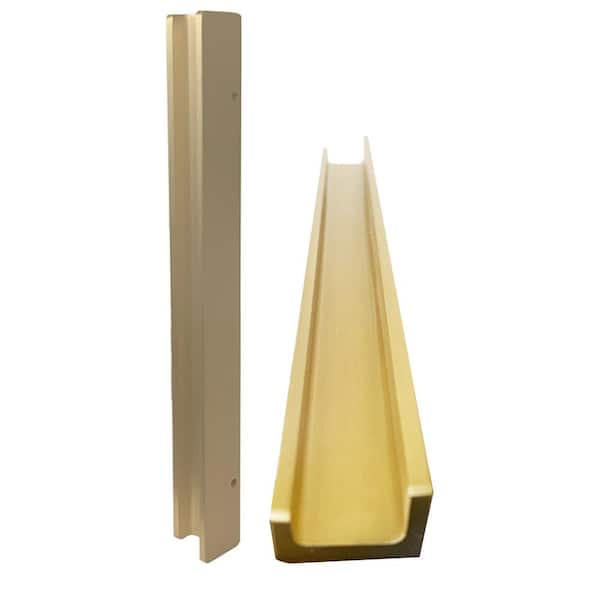 Pyramid Home Decor Brizza 6-5/16 in. (160 mm) Center-To-Center Solid Brushed Brass Finger Gold Cabinet Handle Drawer Pull, (10-Pack)
