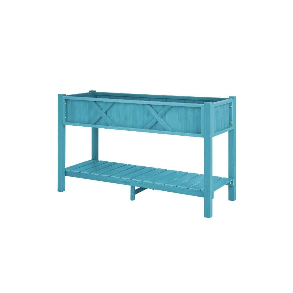 47 in. Blue HIPS Poly Wood Elevated Planter Box with Storage Shelf and 110 lb. Capacity price history on PriceWatchPro