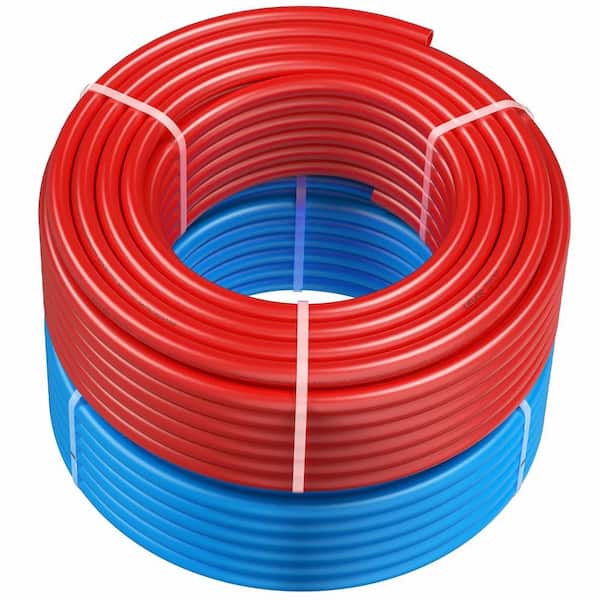 radiant high temperature pex pipe 3/4 100 PEX-A Flexible Pipe Tubing for Potable Water, Plumbing  Applications with Free Cutter, Blue Red Vevo-LQD0-JGA The Home Depot