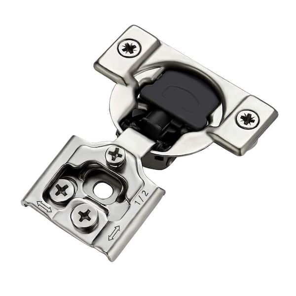 60 Pack Stainless Steel 0.5 in. Overlay Soft Close Hinges for Kitchen Cabinets Satin Nickel Hidden Concealed Hinge