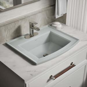 Archer 22.6 in. x 12.56 in. Drop-In Bathroom Sink in Ice Grey Vitreous China