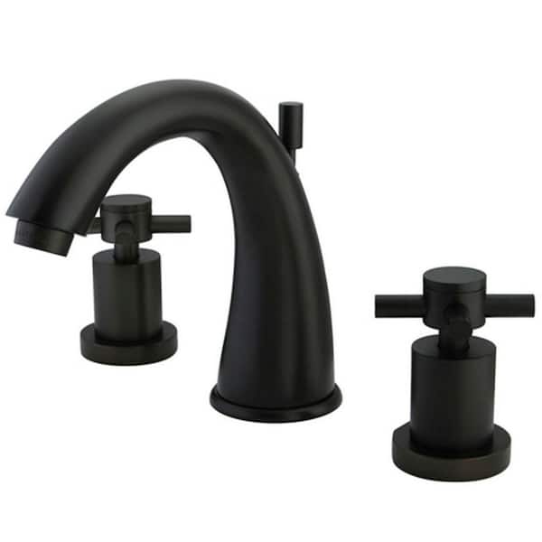 Kingston Brass Modern 8 in. Widespread 2-Handle Mid-Arc Bathroom Faucet in Oil Rubbed Bronze