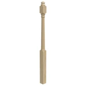 Stair Parts 4942 54 in. x 3 in. Unfinished Poplar Mushroom Top Newel Post for Stair Remodel