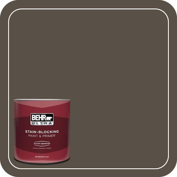 BEHR ULTRA 1 qt. #N360-7 Potting Soil Extra Durable Flat Interior Paint & Primer