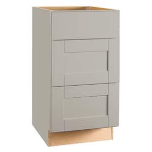 Shaker 18 in. W x 24 in. D x 34.5 in. H Assembled Drawer Base Kitchen Cabinet in Dove Gray with Drawer Glides