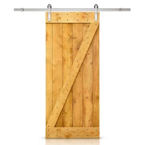 Z Bar Series 30 in. x 84 in. Pre-Assembled Colonial Maple Stained Wood Interior Sliding Barn Door with Hardware Kit
