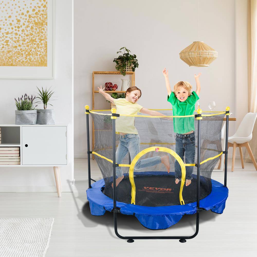 VEVOR 5ft Kids' Trampoline with Safety Enclosure and Basketball Hoop