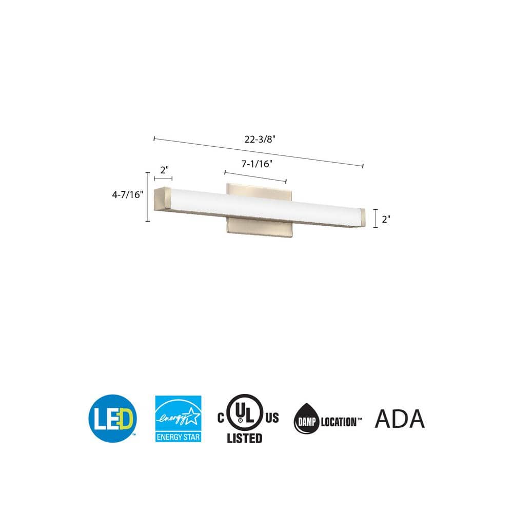 Brushed Nickel 21" LED Vanity Light with Acrylic Shade