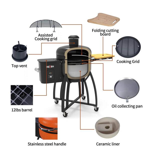 Buffalo Outdoor Portable Wood Pellet Electric Grill in Green 808353 - The  Home Depot