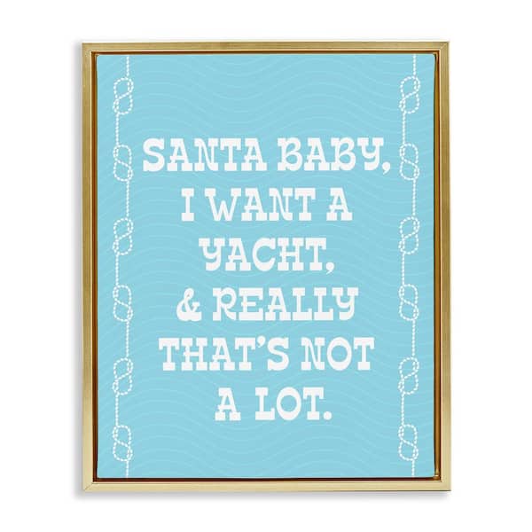 Stupell Industries Funny Yacht For Christmas by Lil' Rue 1 Piece Floater Frame Graphic Print Typography Poster Art Print 21 in. x 17 in.
