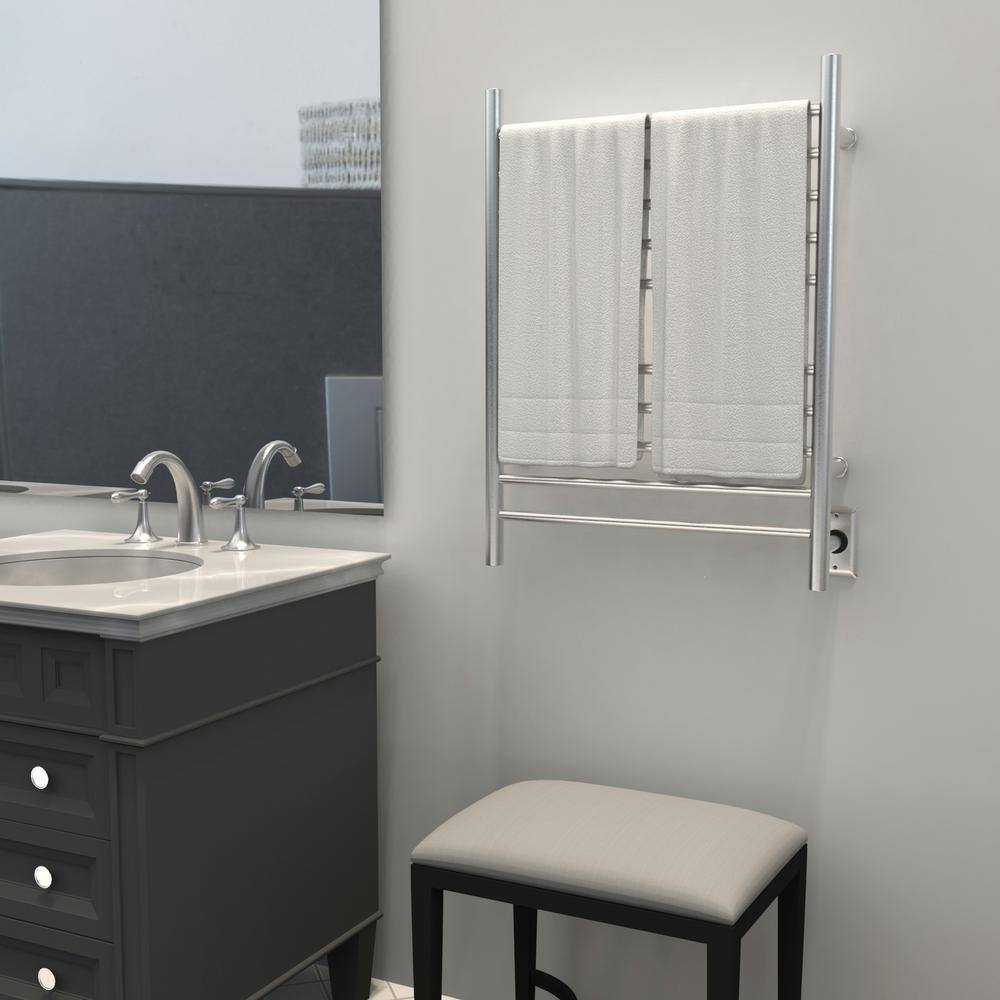 Radiant Small Brushed Stainless Steel Wall-Mounted Towel Warmer