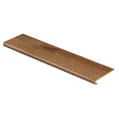 Burnt Oak/Auburn Wood 94 in. L x 12-1/8 in. W x 1-11/16 in. T Vinyl Overlay to Cover Stairs 1 in. Thick