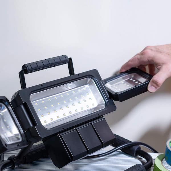 KODA Multi-Directional LED Work Light with 120-Volt Outlets and