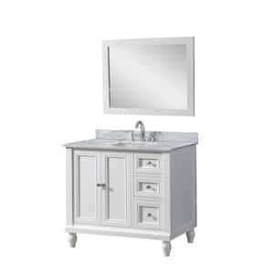 Classic Exclusive 36 in. W x 23 in. D x 36 in. H Bath Vanity in White with White Culture Marble Top
