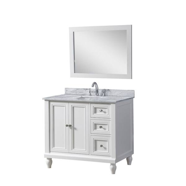 Style Selections 36-in White Single Sink Bathroom Vanity with White Cultured Marble Top (Mirror Included)