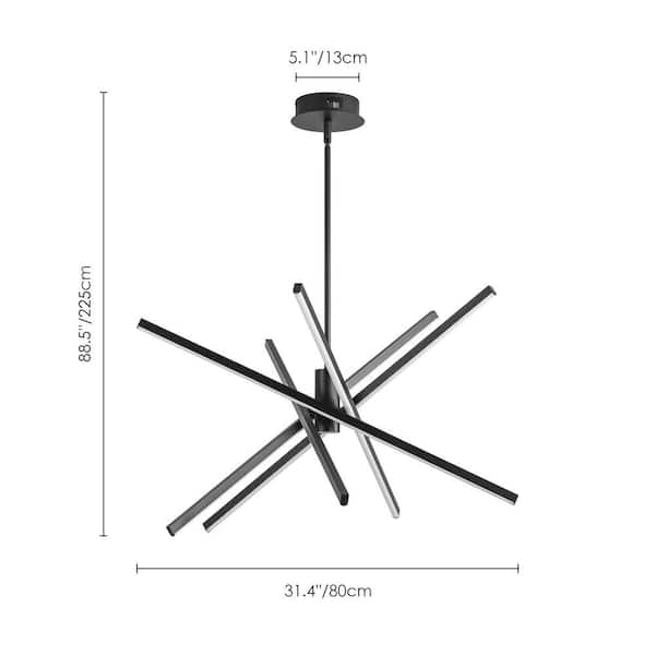 Rennnsan Leo Contemporary Black 5-Light Dimmable Integrated