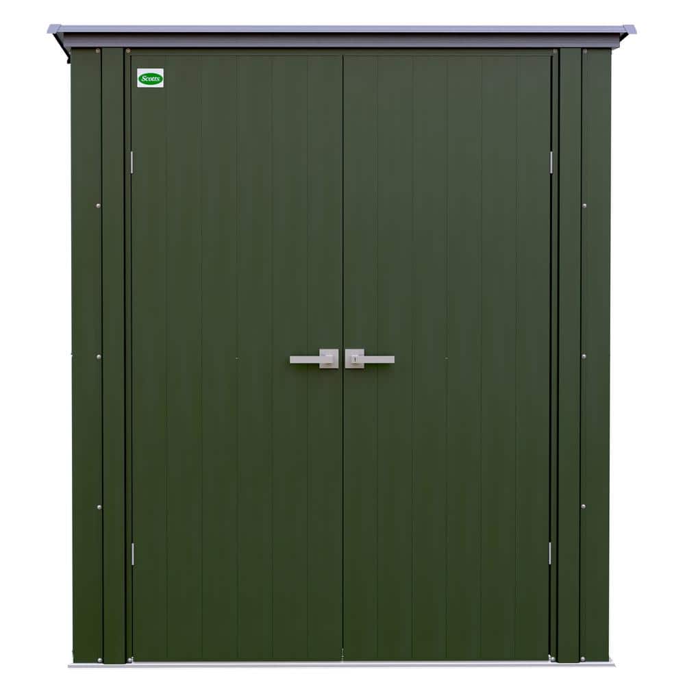 Scotts 5' x 3' Green Galvanized Steel Garden Storage Shed Kit