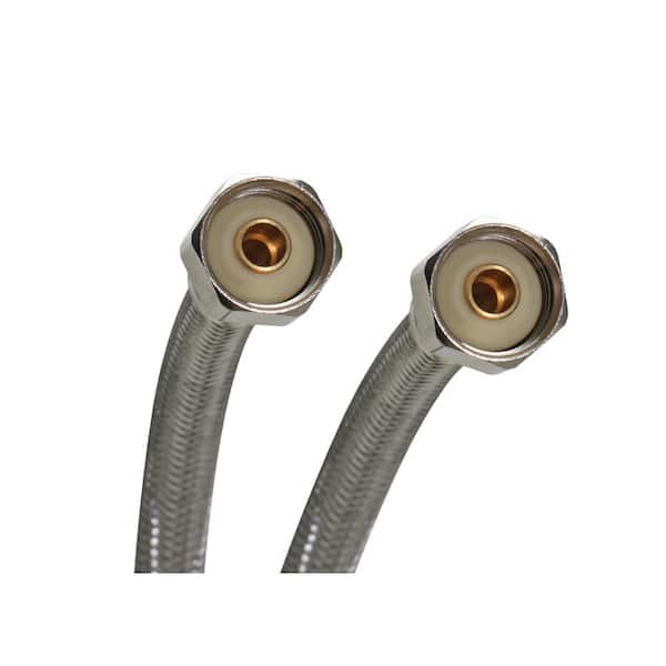 1/2 in. F.I.P. x 1/2 in. F.I.P. x 20 in. L Braided Stainless Steel Faucet Connector