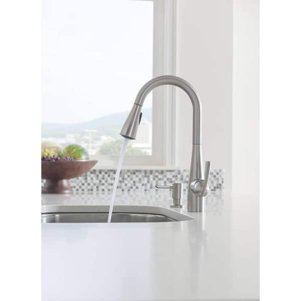 Essie SingleHandle PullDown Sprayer Kitchen Faucet w Reflex and Power Clean Moen 