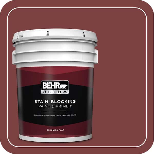 BEHR ULTRA 5 gal. #PPH-67 Red Wine Flat Exterior Paint & Primer