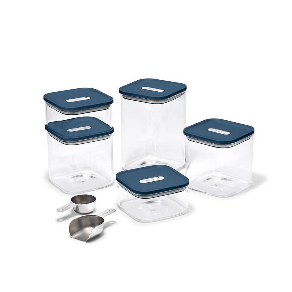 CARAWAY HOME 14-piece Navy Glass Airtight Container Set KW-A5ST-102 ...