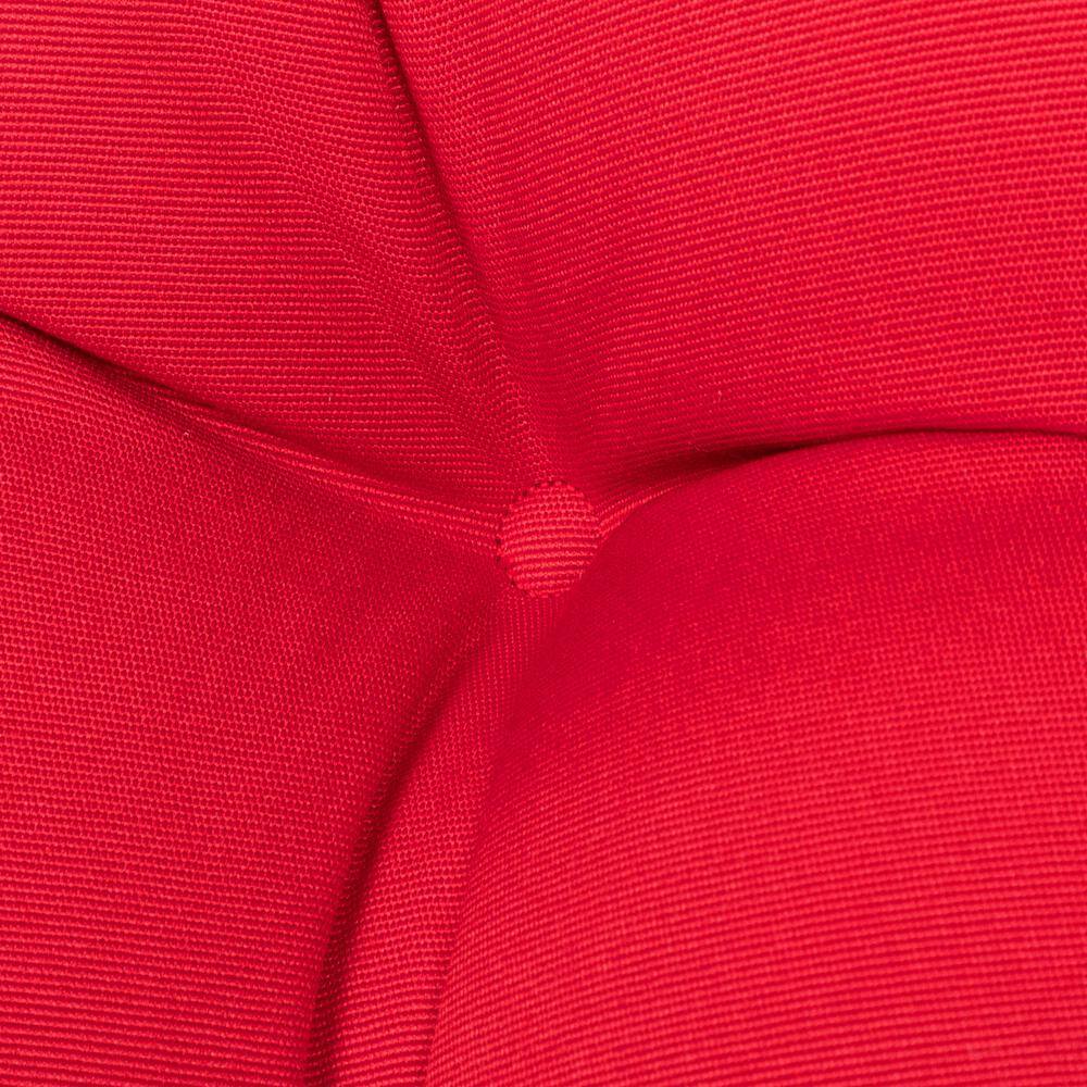 Red Polyfiber Tufted Patio Chair Cushion with Ties