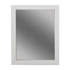 Del Mar 24 in. W x 30 in. H Framed Bathroom Vanity Mirror in White