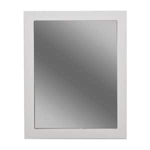Del Mar 24 in. W x 30 in. H Rectangular Wood Framed Wall Bathroom Vanity Mirror in White