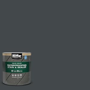 1 qt. #PPU24-23 Little Black Dress Solid Color Waterproofing Exterior Wood Stain and Sealer